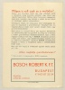 BOSCH lemezjátszó reklám prospektus.  (1936)
