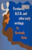 Stein, Gertrude : Fernhurst, Q.E.D. and Other Early Writings