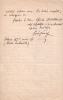 Prém József (1850 - 1910) író, újságíró, filozófus  autográf levele Toldy Istvánnak 