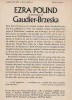 Pound, Ezra : Gaudier-Brzeska - A Memoir of --