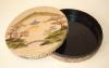 260.   Vintage japanese lacquer box with landscape motif on the top.  : 