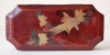 262.   Vintage japanese lacquer box with birds and tree branch motifs on the top. : 