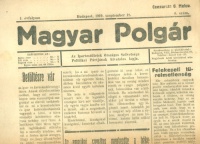 Magyar Polgár I. évf. 5. sz. Budapest, 1919. szeptember 18.