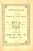 Az erdélyi első Kefekészítő-Szövetkezet árjegyzéke Beszterczén / Preis-Courant der I. Siebenbürger Bürstenmacher-Einigung Bistritz.