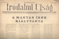 Irodalmi Ujság - Külön Kiadás. 1956. Okt. 23. A Magyar Írók kiáltványa.