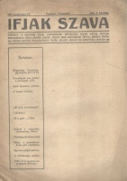 Ifjak Szava. I. évf. I. sz., 1919 szeptember 14. - Röpirat. A Magyar Ifjak Társadalmi Figyelője.