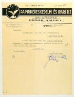  Szentendrei Papírgyár R. T.  nyomtatott fejléces levélpapír.  (1942)