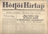 Hétfői Hírlap - Független Magyar Lap. I. évfolyam, 4. szám. 1956. okt. 29.