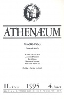 Bacsó Béla (Főszerk.) : Athenaeum - Más(ik)-lét(e) - Edmond Jabés