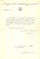 Ortutay Gyula vallás és közoktatásügyi miniszter autográf aláírásával ellátott hivatalos, géppel írt levél. (1949).