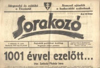 Sorakozó - Fajvédő politikai hetilap. I. évf. 27. sz., 1939. aug.18.