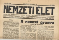 Nemzeti Élet. X. évf. 20.sz., 1930. május 18. - Keresztény Nemzetvédelmi Politikai hetilap. A feltámadásért küzdő magyarok lapja. 