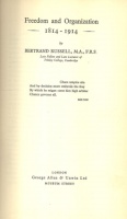 Russell, Bertrand : Freedom and Organization 1814-1914