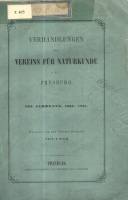 Mack, E. : Verhandlungen des Vereins für Naturkunde zu Presburg.  VIII. Jahrgang 1864-1865.