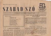 Szabad Szó - A Nemzeti Parasztpárt központi lapja. 1956. október 31.