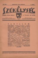 A Székelység - Tudományos, irodalmi művészeti és társadalmi havi folyóirat.  III. évf. 3. sz.; 1934. márc.
