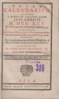 Novum Calendarium ad annum a nativitate Salvatoris Nostri Jesu Christi M.DCC.XCV. Qui est annus Communis dierum 365.
