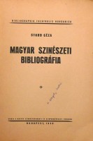 Staud Géza : Magyar színészeti bibliográfia