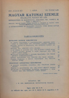 Berkó István, vitéz (szerk.) : Magyar Katonai Szemle; VII. évf. 3. negyedév