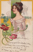 Szecessziós képeslap, 1909.