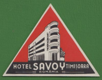 Hotel Savoy Timisoara [Temesvár] - Románia  (Bőröndcímke)