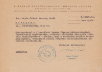 Bölöni György (1882-1959) író, irodalomtörténész autográf aláírása. - A Magyar Népköztársaság Irodalmi Alapja fejléces levélpapírján. 1954.