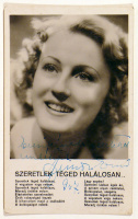 Simor Erzsi (1913-1977) színésznő dedikált fotólap. (Filmbolt dalosképek 37.)