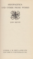 Milton, John : Areopagitica And Other Prose Works