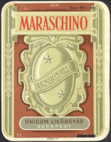Maraschina – Unicum Likőrgyár, Budapest. (Italcímke) 