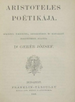 Geréb József (ford., bev., jegyz.) : Aristoteles poetikája