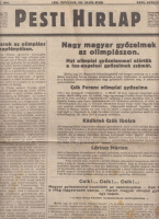 Pesti Hírlap - Nagy magyar győzelmek az olimpiászon (Csik Ferenc, Kádárné Csák Ibolya, Lőrincz Márton) 1936, augusztus 11. 