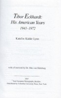 Lynn, Katalin Kadar : Tibor Eckhardt: His American Years, 1941-1972