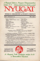 Babits Mihály - Móricz Zsigmond (szerk.) : Nyugat XXVI. évfolyam 9. szám, 1931. május 1.