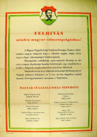 FELHÍVÁS minden magyar választópolgárhoz! - Magyar Függetlenségi Népfront   [Tájékoztató plakát, 1949.]