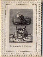 127 : [Padovai Szent Antal és a bazilikája látképe] „S. Antonio di Padova.”