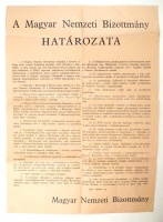 A Magyar Nemzeti Bizottmány határozata. [24 pont]. 1956. október 29. (1956-os plakát)