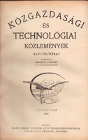 Mojzer László (szerk.) : Közgazdasági és technológiai közlemények 1926. 1. évf. 1-12 sz.