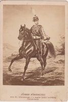 József főherceg Habsburg–Lotaringiai József Károly (ismert még mint Ausztriai József Károly főherceg, korabeli ragadványnevén „Palatinus Jóska”) (1833-1905) lovas portréja.