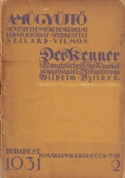 A Műgyüjtő / Der Kenner. Jahrgang. V. Évfolyam, 1931/2 - Művészeti és műkereskedelmi havi folyóirat. 