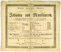 Johanna von Montsancon. - Romantische Schauspiel in 5 Aufzúgen von August Rossebue.  (Királyi Állami Színház. Pest, 1828.)