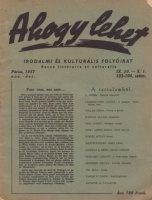 Ahogy lehet - Irodalmi és kulturális folyóirat. Revue littéraire et culturelle. 1957. IX.10.-X.1., 103-104. szám. 