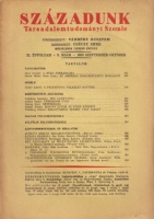 Századunk - Társadalomtudományi Szemle.  XI. évfolyam 8. szám.; 1936. szeptember-október