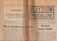 Élet ÉS Irodalom - Búcsú Illyés Gyulától.  1983. április 22.
