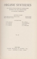 Conant, Bryant James (Ed.) : Organic Syntheses. Vol. II.