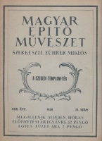 Führer Miklós (szerk.) : Magyar Építő MűvészetXXX. évf. 12. sz. 1930. A szegedi Templom tér