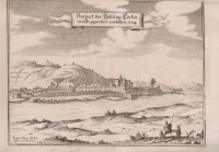 Merian, C. : Prospect der Vöstung Tockai von Or. gegen Occi anzusehen. 1664. Tokaj látképe