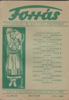 Szombathy Viktor (szerk.) : Forrás - Irodalmi és kritikai folyóirat. I. évf. 2. sz 1943. nov.