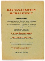 Dr. Molnár Oszkár (szerk.) : Házasságkötés Budapesten - Tájékoztató ... (1943)