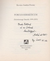 Kovács András Ferenc : Porcus Hermeticum (Száztizenegy limerik: 1999-2003)  Dedikált.