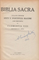 Biblia Sacra Vulgatae editionis Sixti V Pontificis Maximi.  Jussu  recognita et Clementis VIII